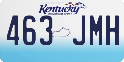 KY license plate 463JMH