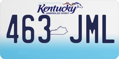 KY license plate 463JML