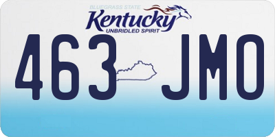 KY license plate 463JMO