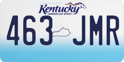 KY license plate 463JMR