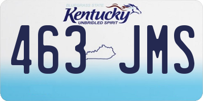KY license plate 463JMS
