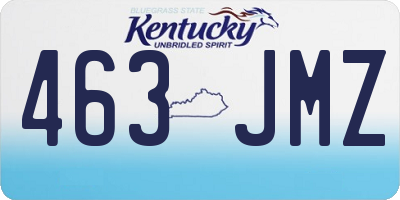 KY license plate 463JMZ
