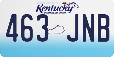 KY license plate 463JNB