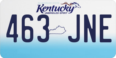 KY license plate 463JNE