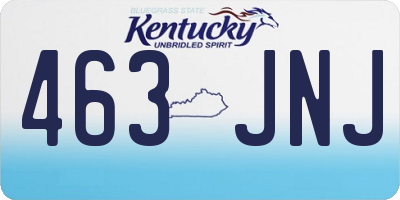 KY license plate 463JNJ