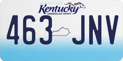 KY license plate 463JNV