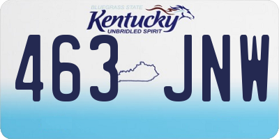 KY license plate 463JNW