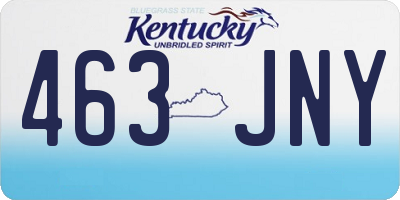KY license plate 463JNY