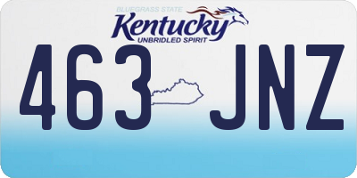 KY license plate 463JNZ