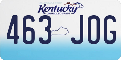 KY license plate 463JOG