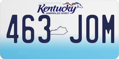 KY license plate 463JOM
