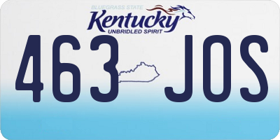 KY license plate 463JOS