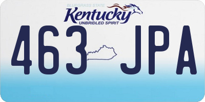 KY license plate 463JPA