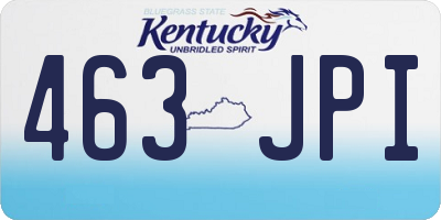 KY license plate 463JPI