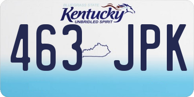 KY license plate 463JPK