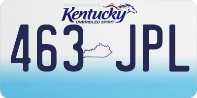 KY license plate 463JPL