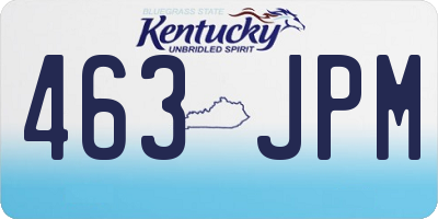 KY license plate 463JPM