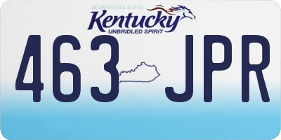 KY license plate 463JPR