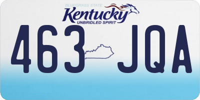 KY license plate 463JQA