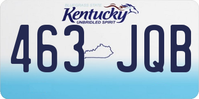 KY license plate 463JQB