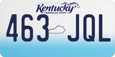 KY license plate 463JQL
