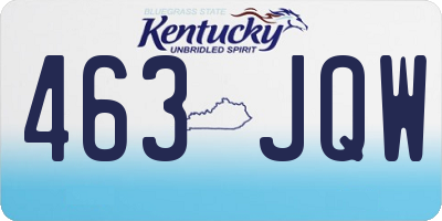 KY license plate 463JQW