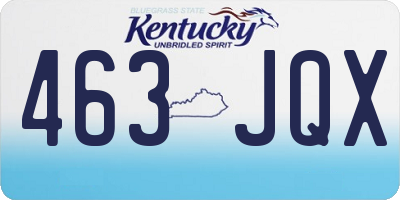 KY license plate 463JQX