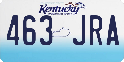 KY license plate 463JRA