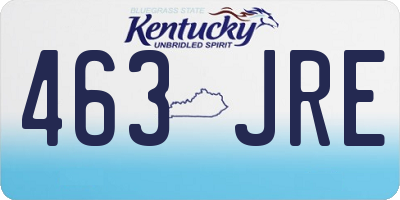 KY license plate 463JRE