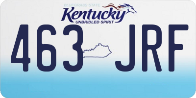 KY license plate 463JRF