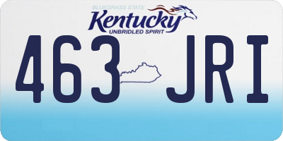 KY license plate 463JRI
