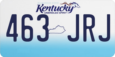 KY license plate 463JRJ