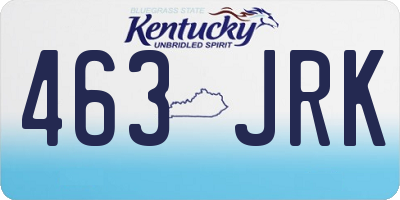 KY license plate 463JRK