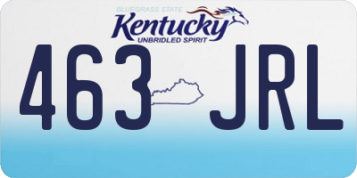 KY license plate 463JRL