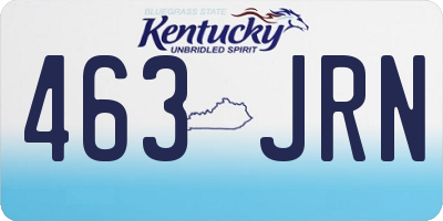 KY license plate 463JRN