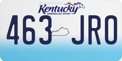 KY license plate 463JRO