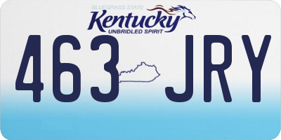 KY license plate 463JRY