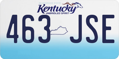 KY license plate 463JSE