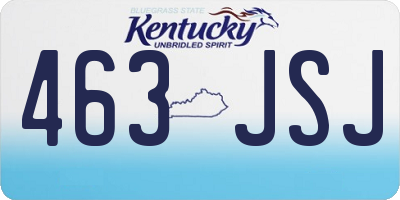 KY license plate 463JSJ