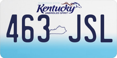 KY license plate 463JSL