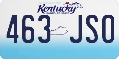 KY license plate 463JSO