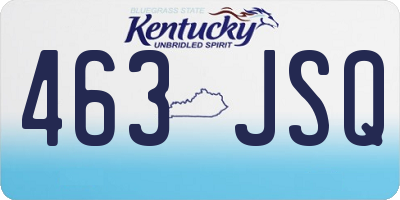 KY license plate 463JSQ