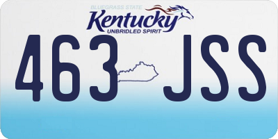 KY license plate 463JSS