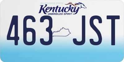KY license plate 463JST