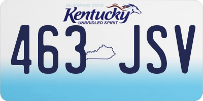 KY license plate 463JSV