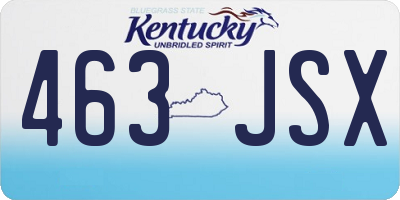KY license plate 463JSX