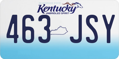 KY license plate 463JSY