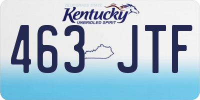 KY license plate 463JTF