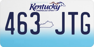 KY license plate 463JTG