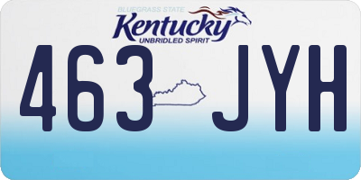 KY license plate 463JYH